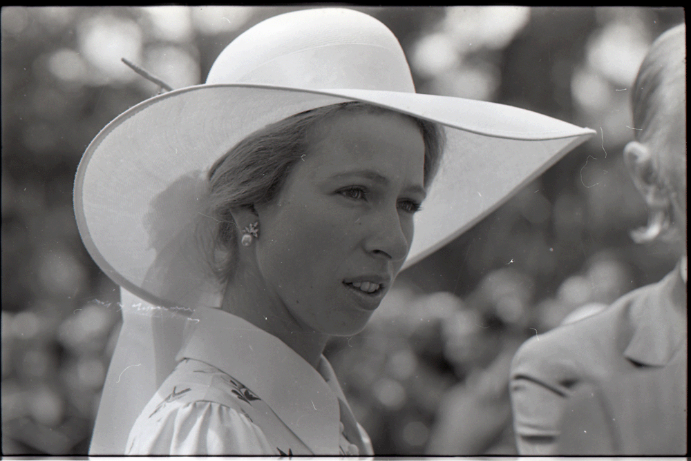 Foto de la Princesa Ana del Reino Unido. Circa finales de la década de 1980.